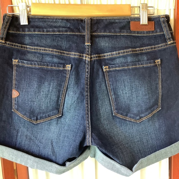 Jacob Davis Womens Denim Jean Shorts Dark Wash Cuffed Stretch Size 29 - Picture 2 of 6